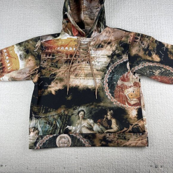 Jaded London Women's Renaissance AOP Y2K Hoodie Sweatshirt Sz 4 US, 36 EU - Picture 8 of 16